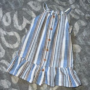 Baby girl striped dress-blue & cream